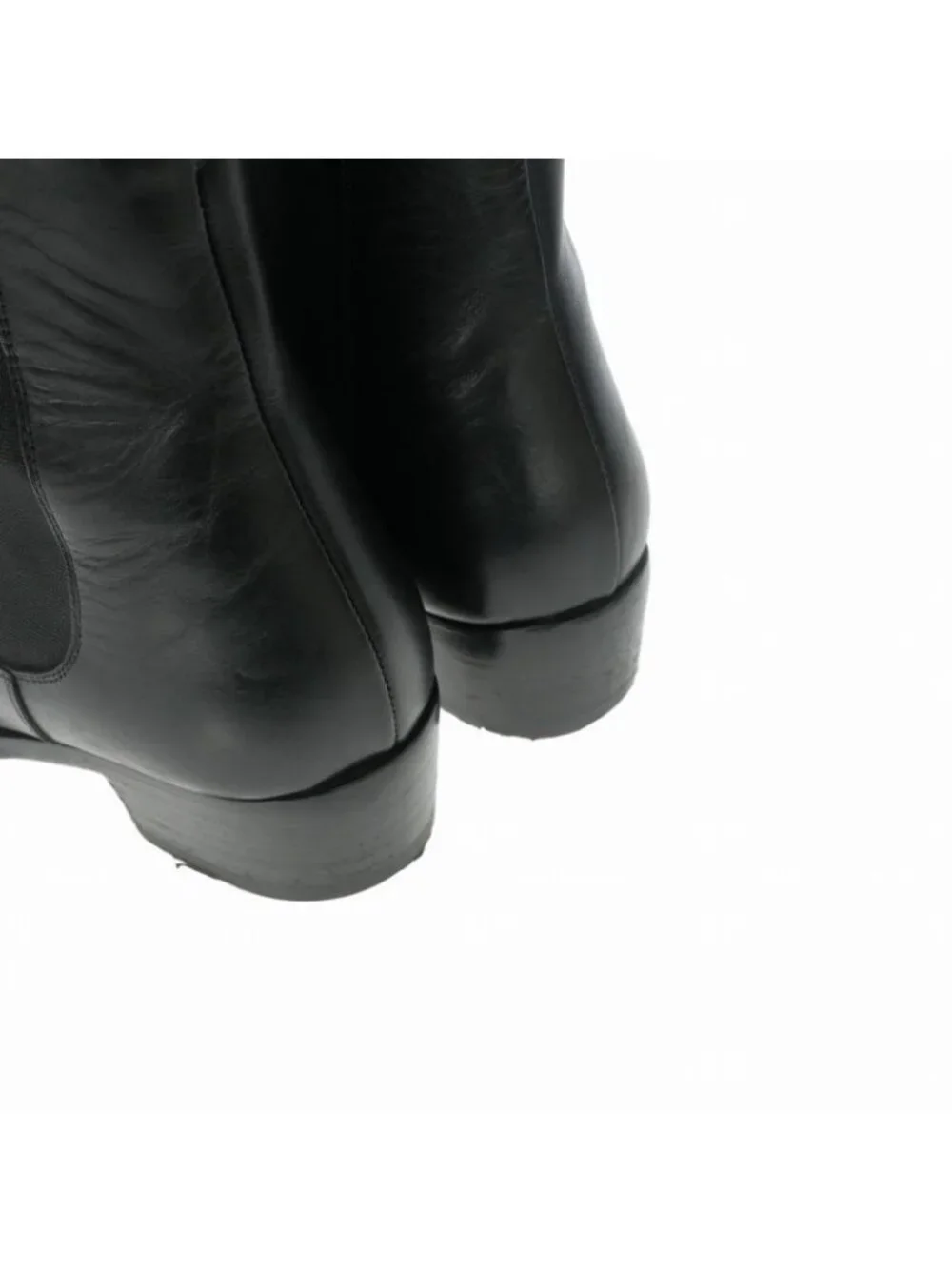 Celine Chelsea Boots Side Gore Leather Shoes Black 42.5 - Picture 6 of 9